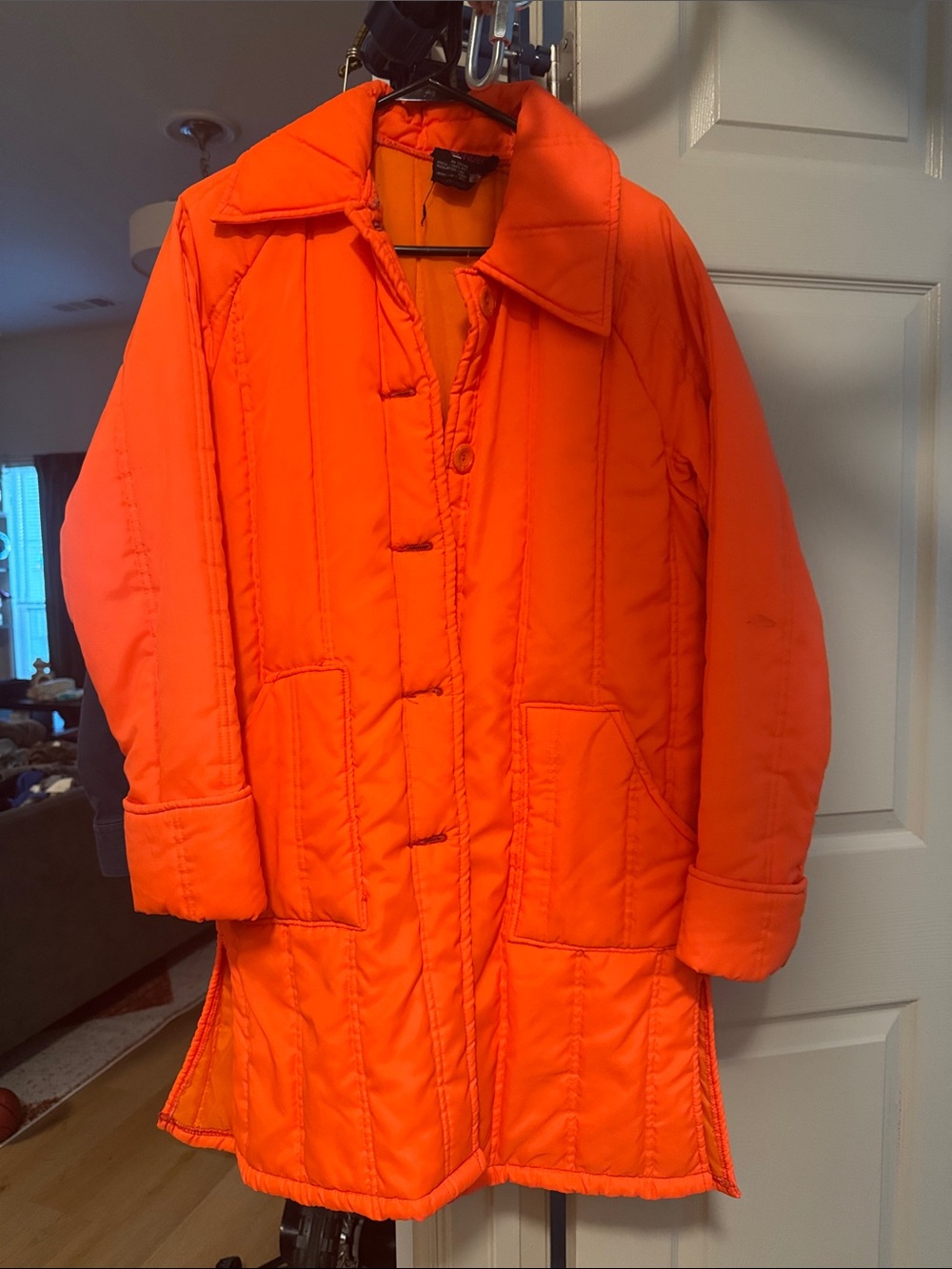 Vintage**Women's Orange Puffer Coat